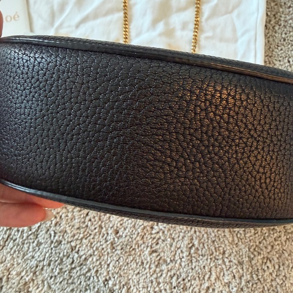 Chloe Black lamb skin leather Crossbody Bag with Gold Accents. - Picture 7 of 16